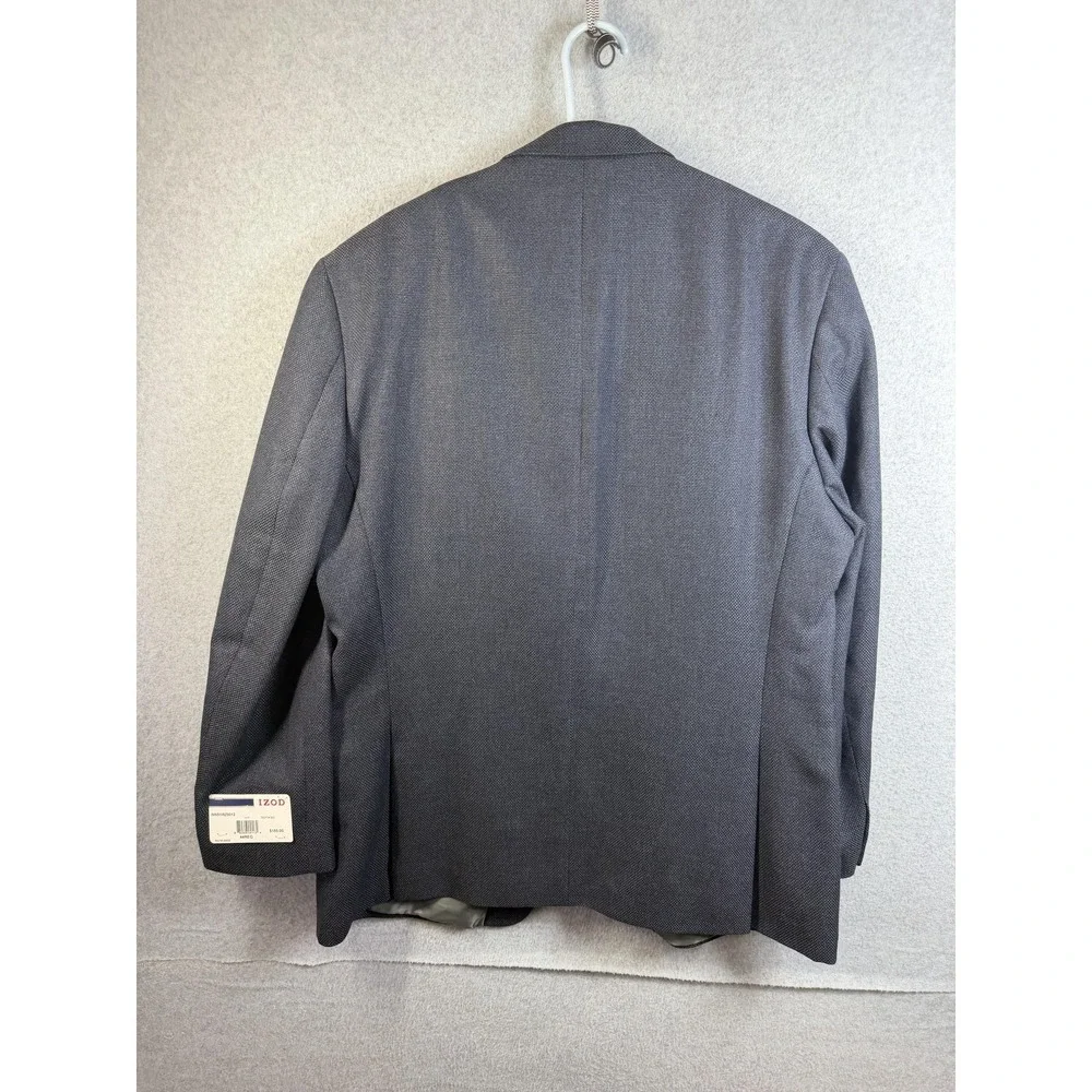 IZOD Blazer Mens 44R Navy Textured Rayon Blend‎ Sport Coat Jacket New Formal